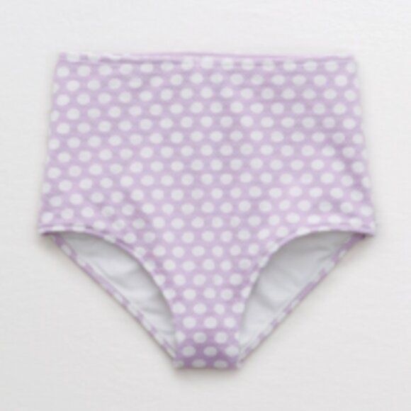 Aerie Polka Dot Printed High Waisted Bikini Bottoms S - Picture 1 of 5